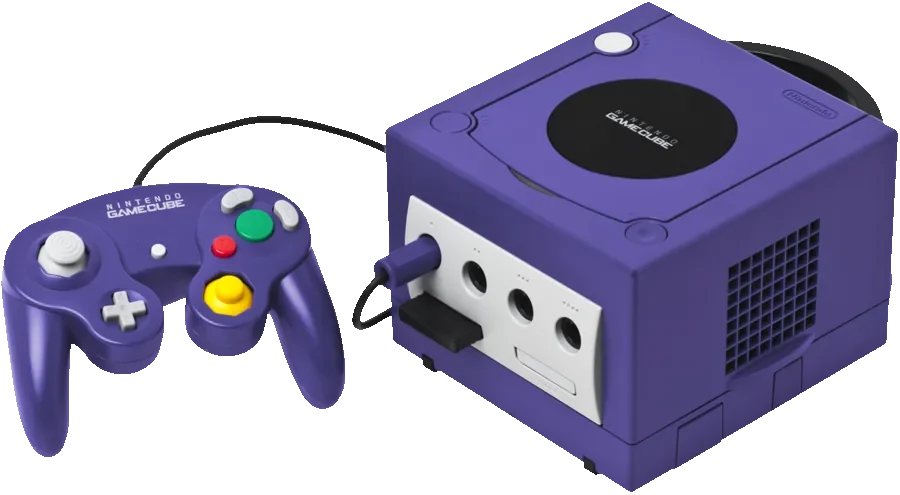 GameCube console + 4 manettes + câbles — photo du modèle GameCube